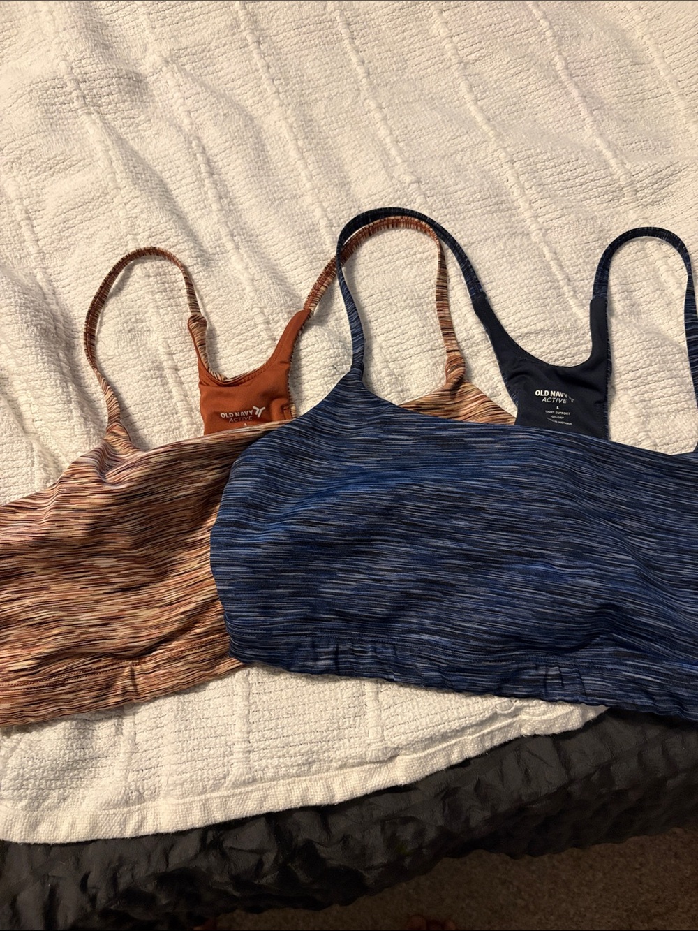 Old Navy Blue and Rust Space-Dye Sports Bras (2-Pack)